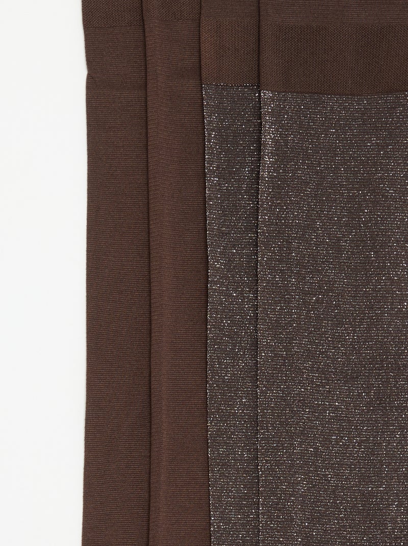 Pack of 2 Pairs of Tights - 1 Matte + 1 Shiny Brown - Kiabi