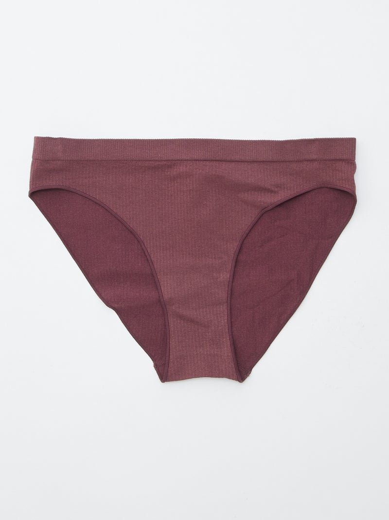 Pack of 2 Plain Briefs Pink - Kiabi