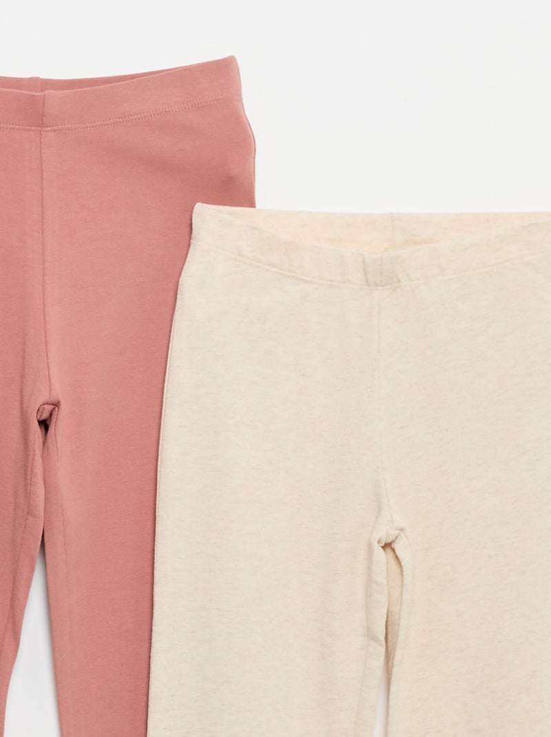Pack of 2 Plain Flare Leggings Pink - Kiabi