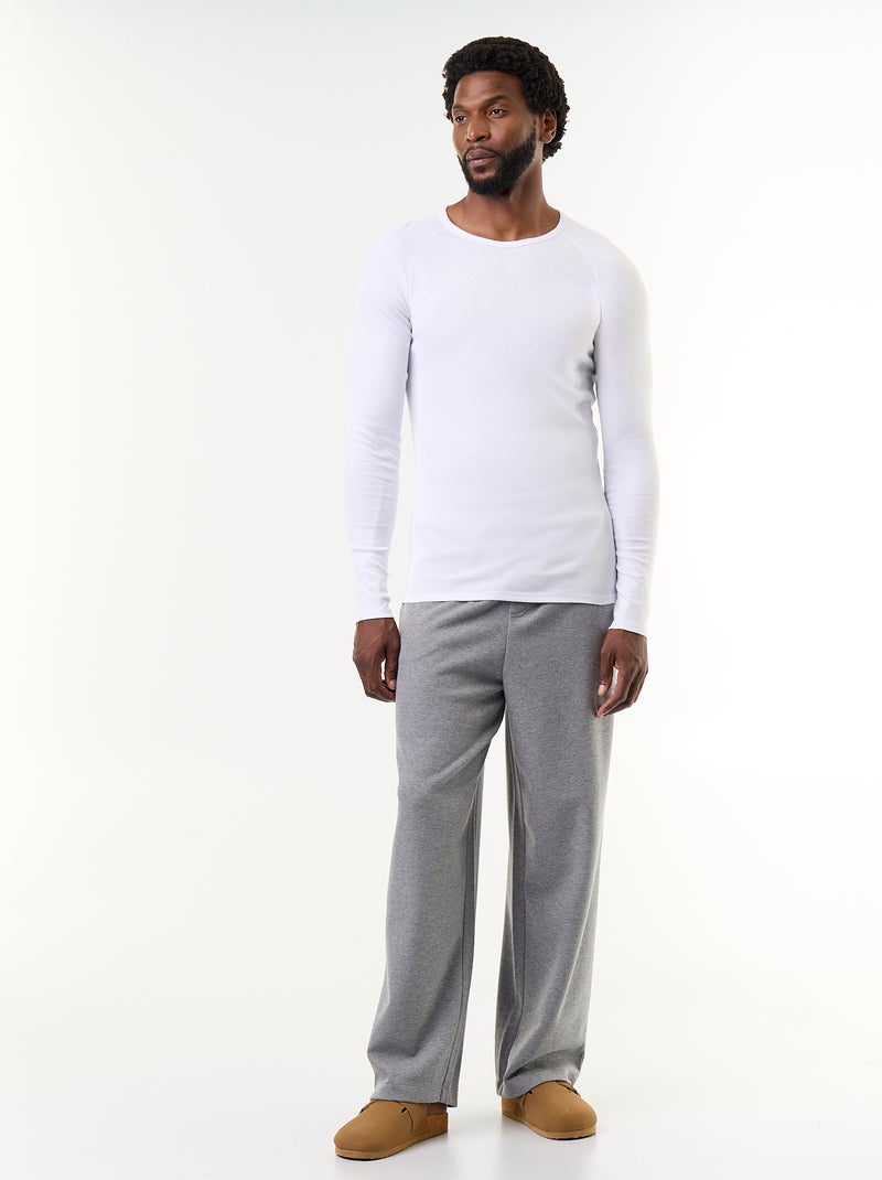 Pack of 2 Plain Long-Sleeved T-shirts White - Kiabi
