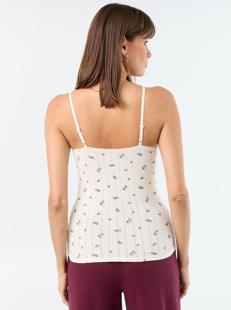 Pack of 2 Printed Pointelle Tank Tops White - Kiabi
