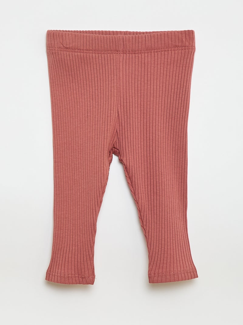 Pack of 2 ribbed leggings Beige - Kiabi