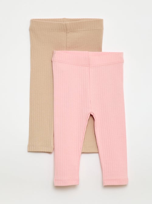 Pack of 2 Ribbed Leggings - Kiabi