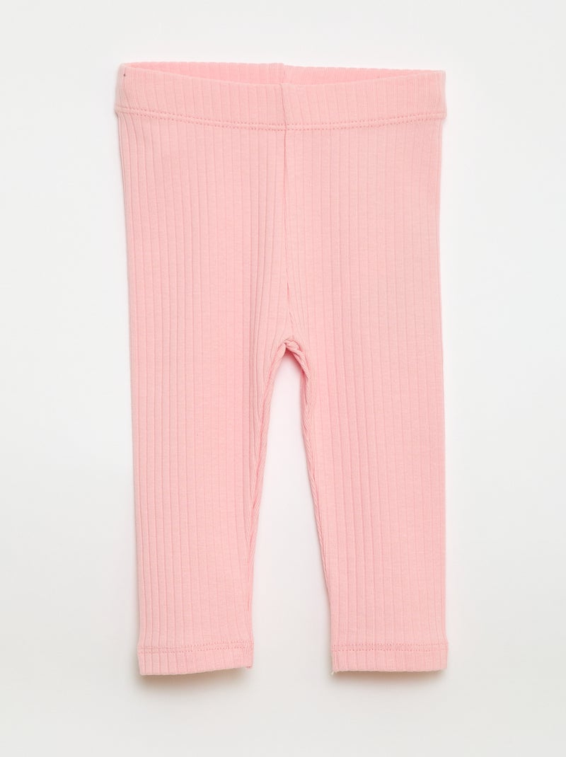 Pack of 2 Ribbed Leggings Beige - Kiabi