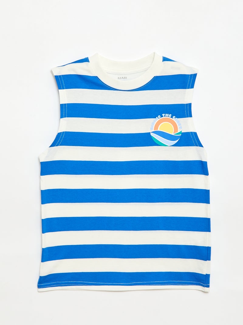 Pack of 2 round-neck tank tops Blue - Kiabi