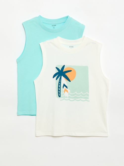 Pack of 2 round-neck tank tops - Kiabi
