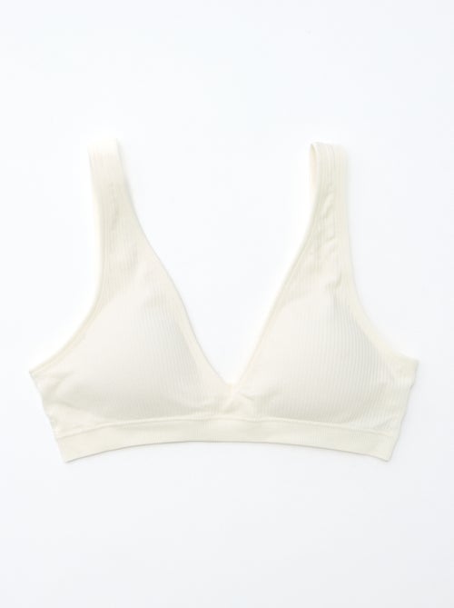 Pack of 2 seamless ribbed bralettes - Kiabi