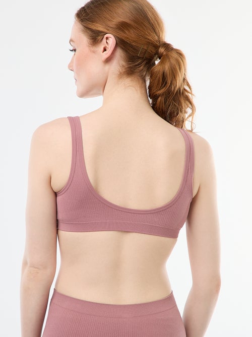 Pack of 2 seamless ribbed bralettes - Kiabi