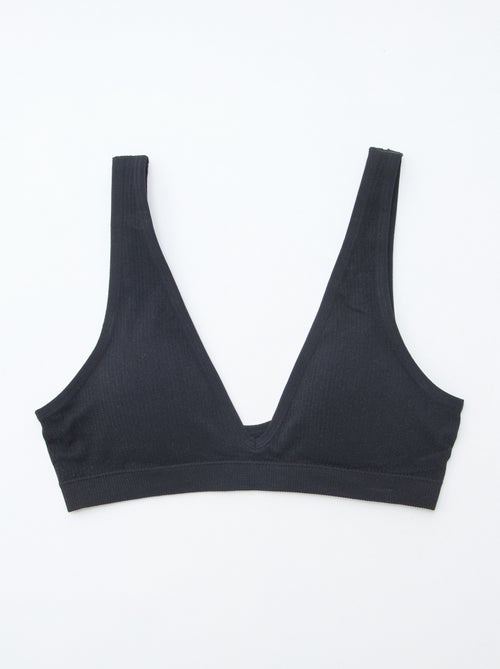 Pack of 2 seamless ribbed bralettes - Kiabi