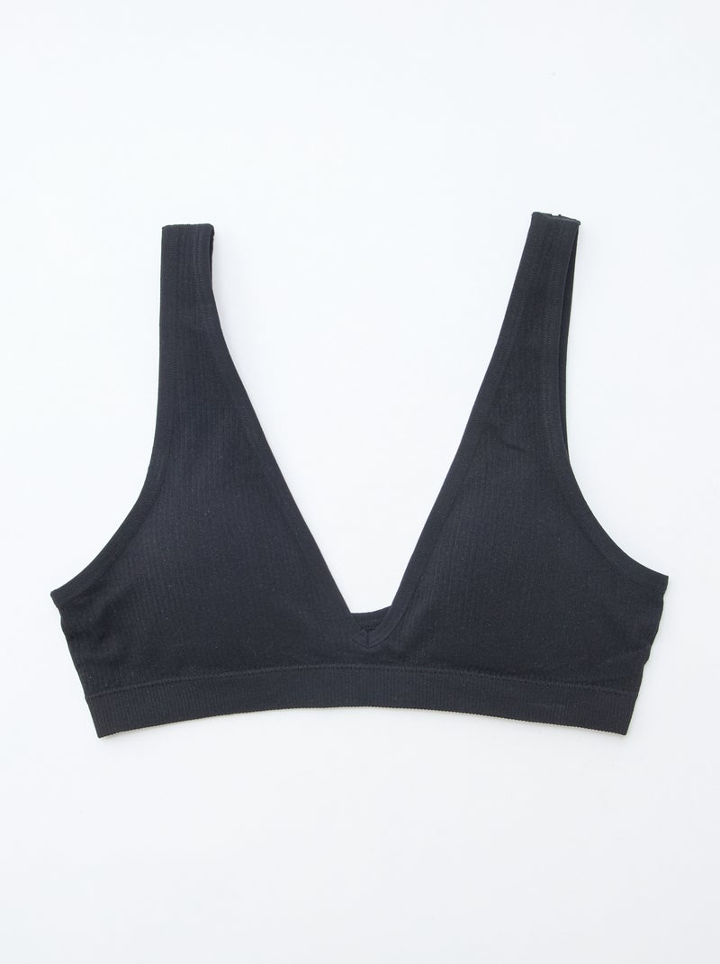Pack of 2 seamless ribbed bralettes White - Kiabi