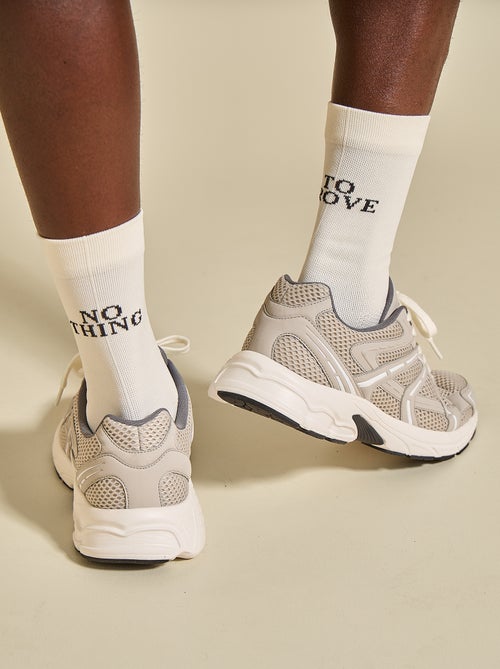 Pack of 2 Socks with Inscription - (ekstract) - Kiabi