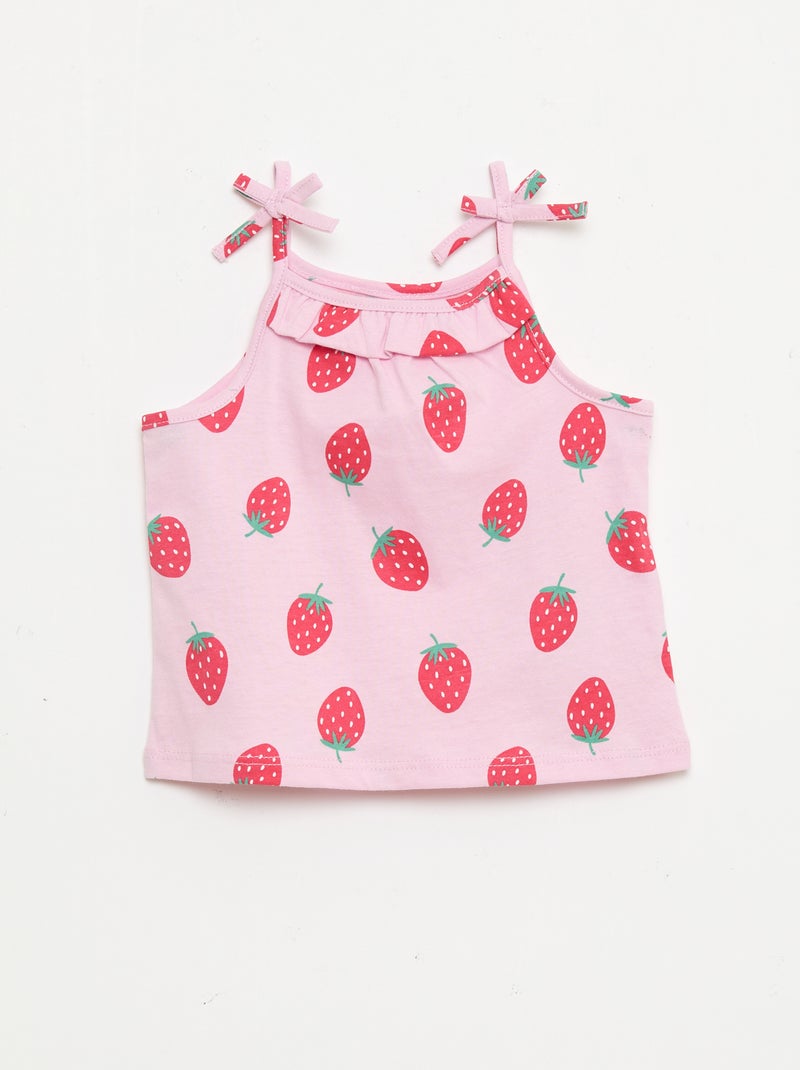 Pack of 2 Strap Tank Tops Pink - Kiabi