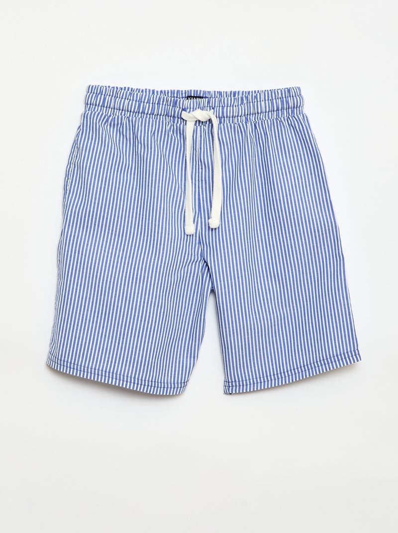 Pack of 2 Striped Shorts Blue - Kiabi