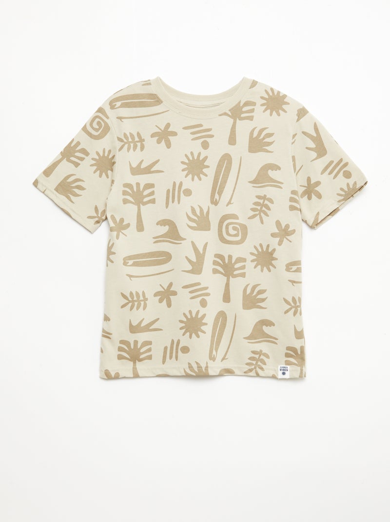 Pack of 2 T-shirts Beige - Kiabi