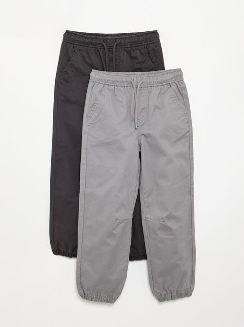 Pack of 2 Twill Jogging Bottoms - Kiabi