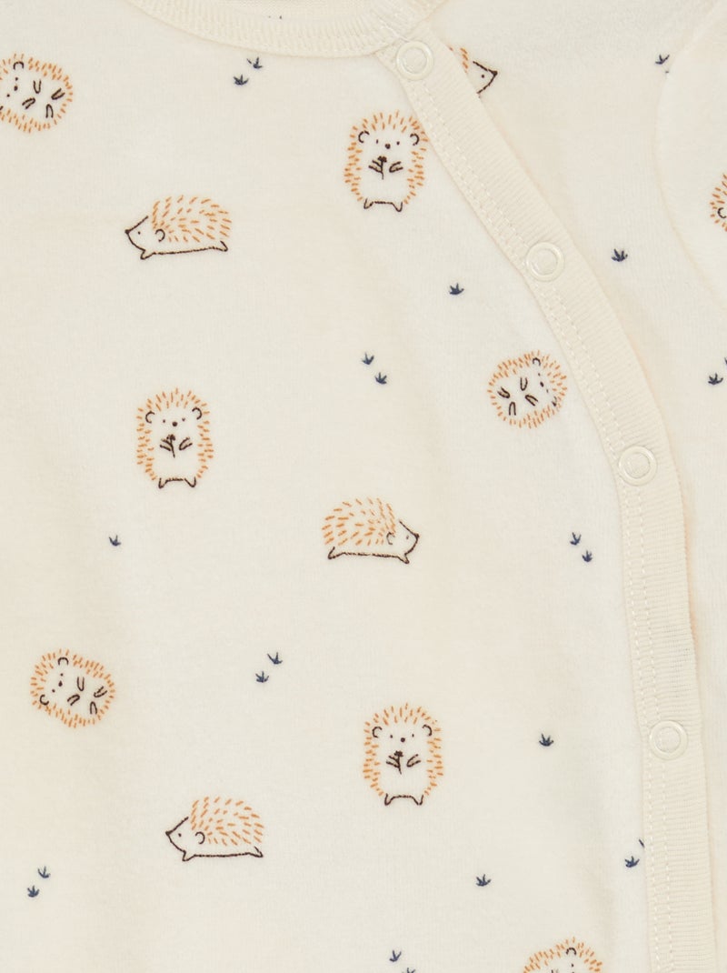 Pack of 2 velour sleepsuits White - Kiabi