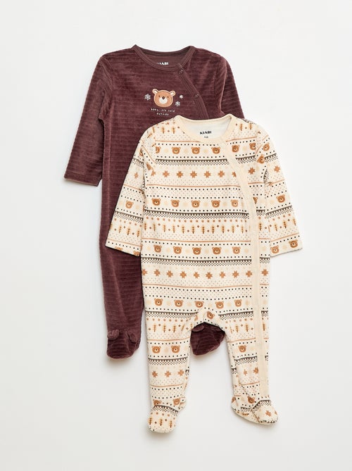 Pack of 2 velour sleepsuits - Kiabi