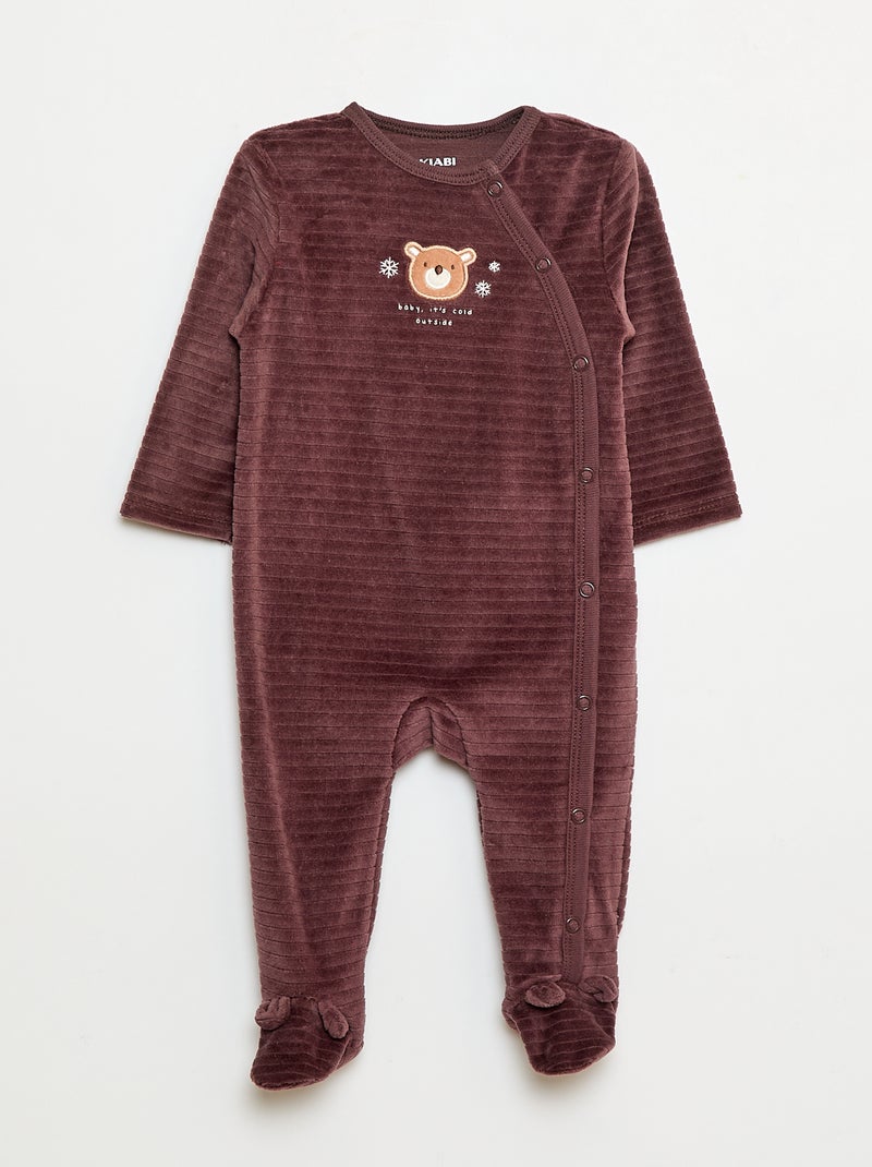 Pack of 2 velour sleepsuits White - Kiabi