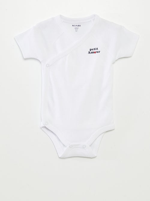 Pack of 3 bodysuits with crossover collar - Kiabi
