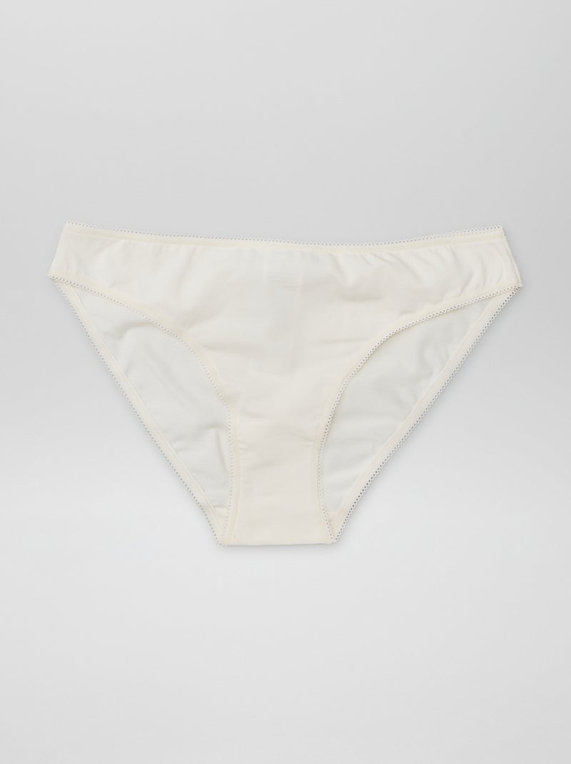 Pack of 3 cotton briefs BEIGE - Kiabi