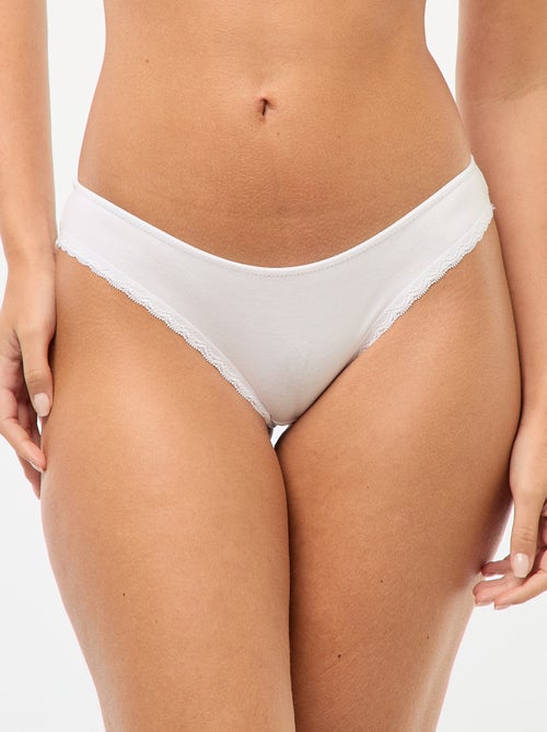 Pack of 3 Cotton Lace Briefs - Kiabi