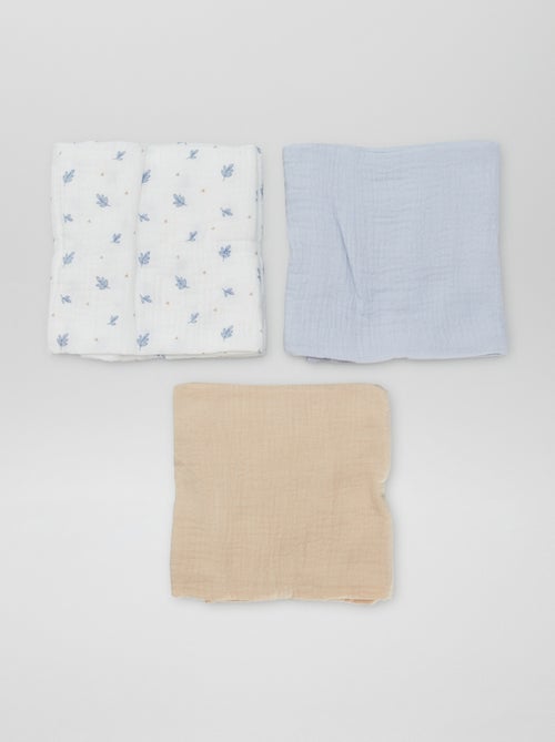 Pack of 3 cotton muslin squares - Kiabi
