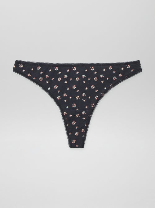 Pack of 3 cotton tanga briefs - Kiabi