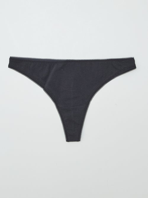 Pack of 3 cotton tanga briefs - Kiabi