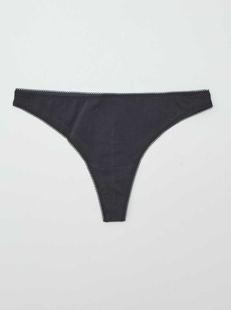 Pack of 3 cotton tanga briefs KHAKI - Kiabi