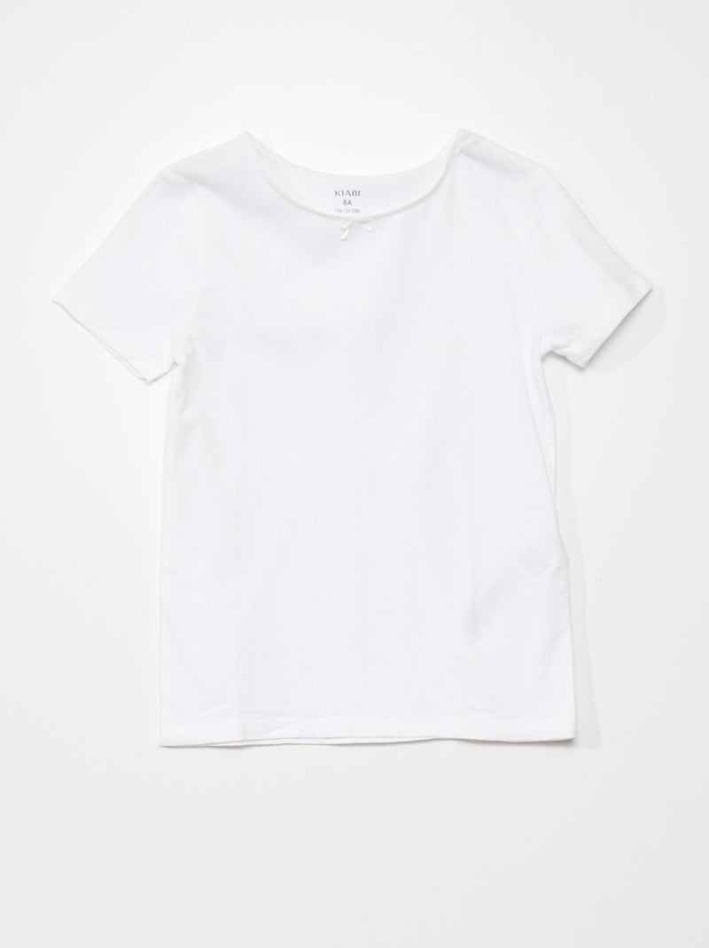 Pack of 3 Cotton Undershirts white/pink - Kiabi