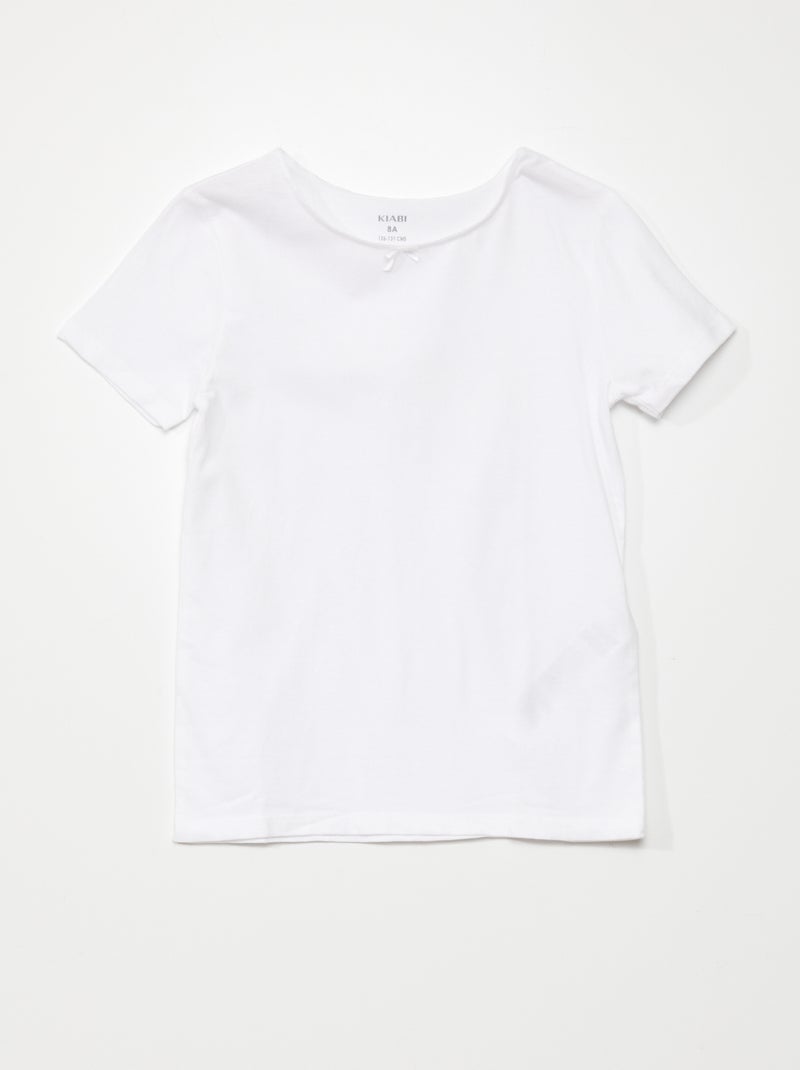 Pack of 3 Cotton Undershirts white/pink - Kiabi