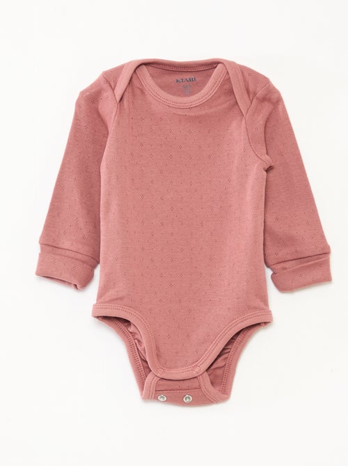 Pack of 3 Grow-with-Me Long-Sleeved Envelope Neck Bodysuits - Kiabi