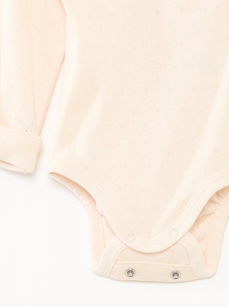 Pack of 3 Grow-with-Me Long-Sleeved Envelope Neck Bodysuits Pink - Kiabi