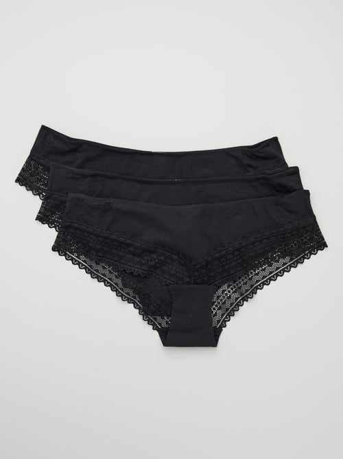 Pack of 3 Lace Shorty Briefs - Kiabi