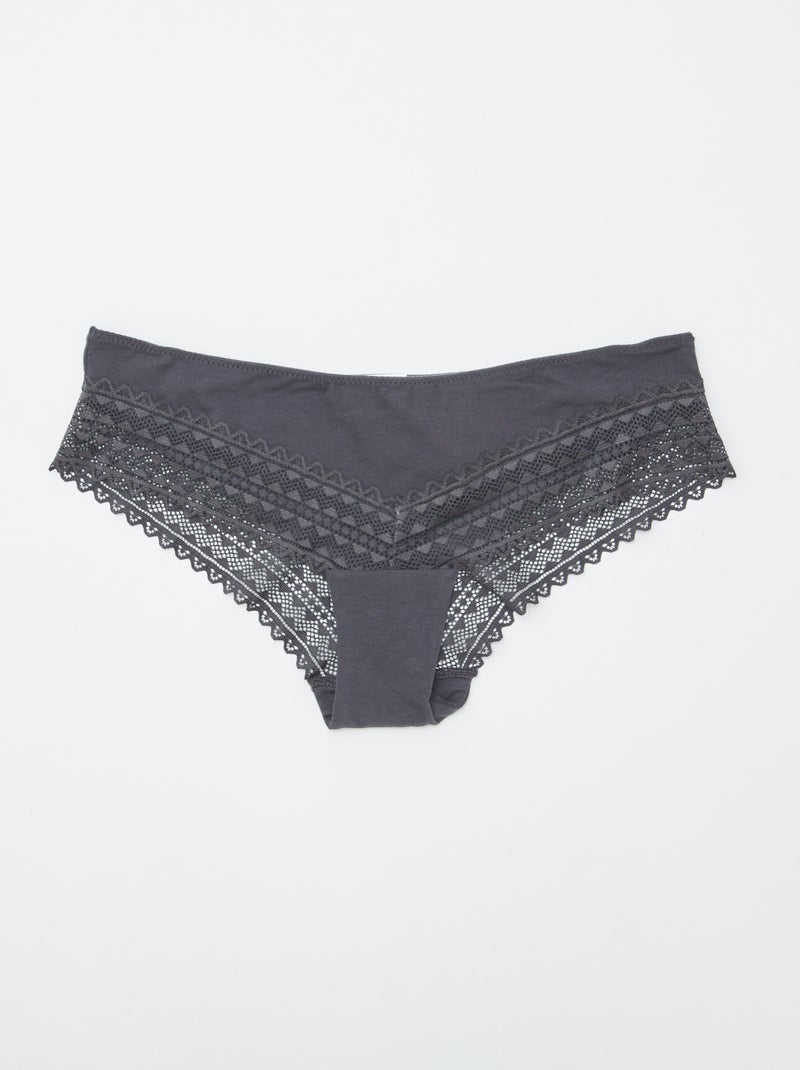 Pack of 3 Lace Shorty Briefs PINK - Kiabi