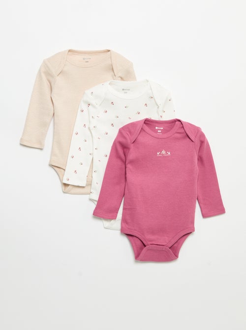 Pack of 3 long-sleeved bodysuits - Kiabi