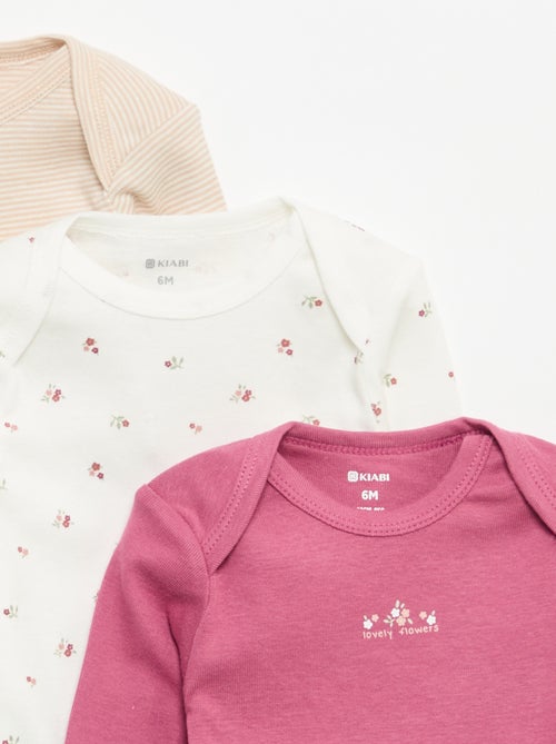 Pack of 3 long-sleeved bodysuits - Kiabi