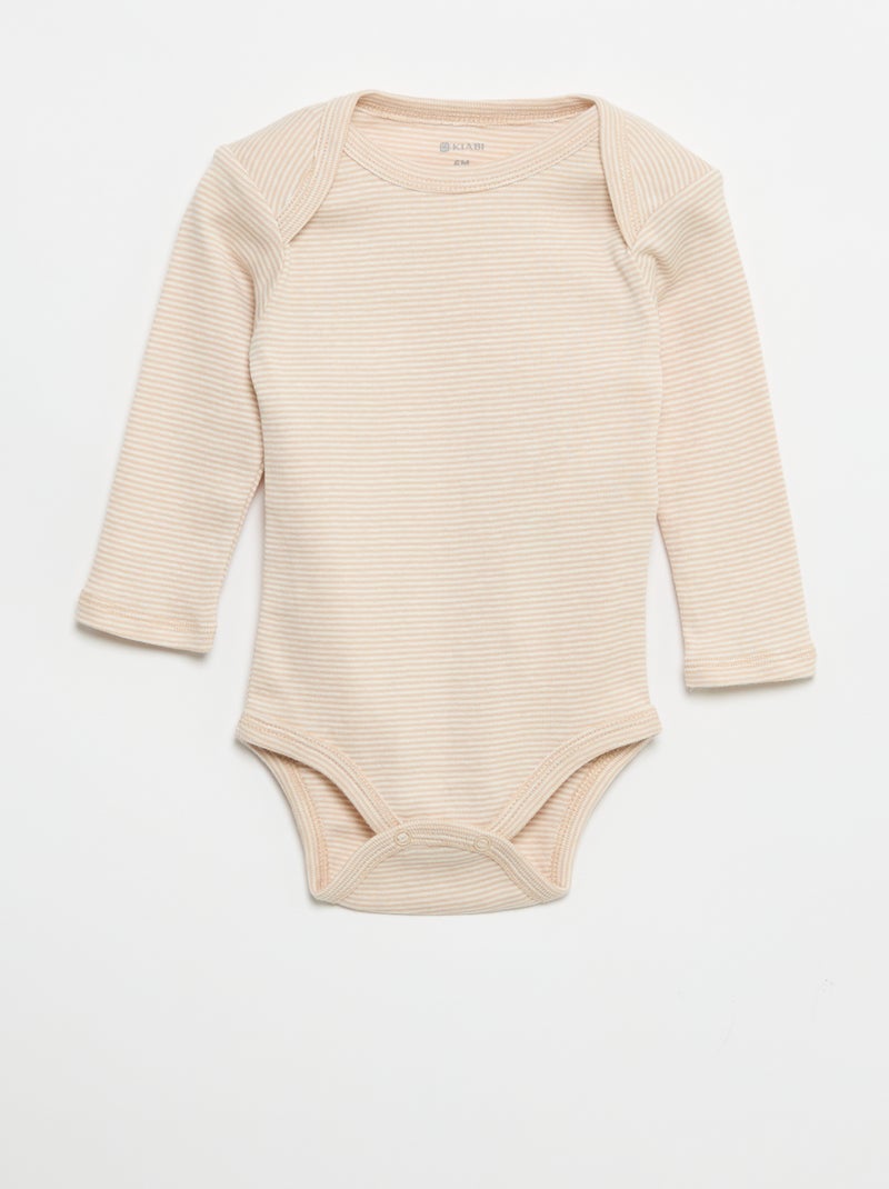Pack of 3 long-sleeved bodysuits White - Kiabi