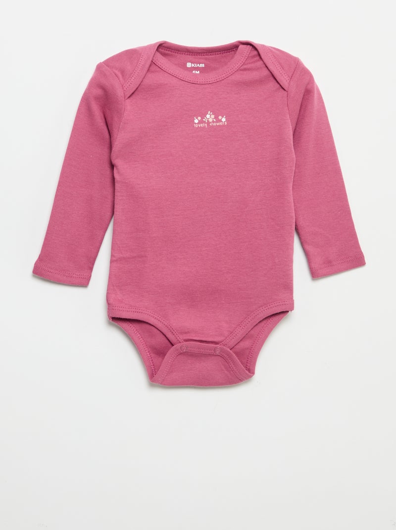 Pack of 3 long-sleeved bodysuits White - Kiabi
