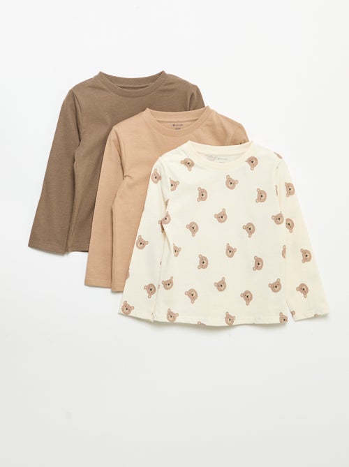 Pack of 3 long-sleeved t-shirts - Kiabi
