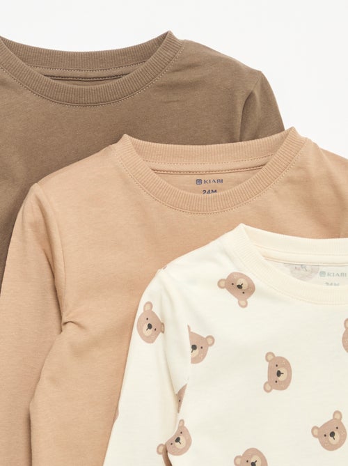Pack of 3 long-sleeved t-shirts - Kiabi