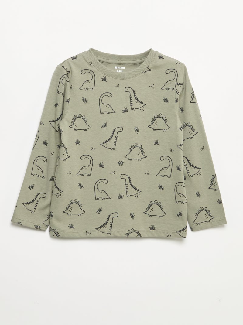 Pack of 3 long-sleeved t-shirts Khaki - Kiabi