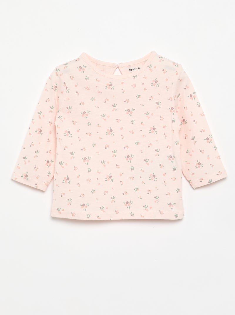 Pack of 3 Long-Sleeved T-shirts Pink - Kiabi