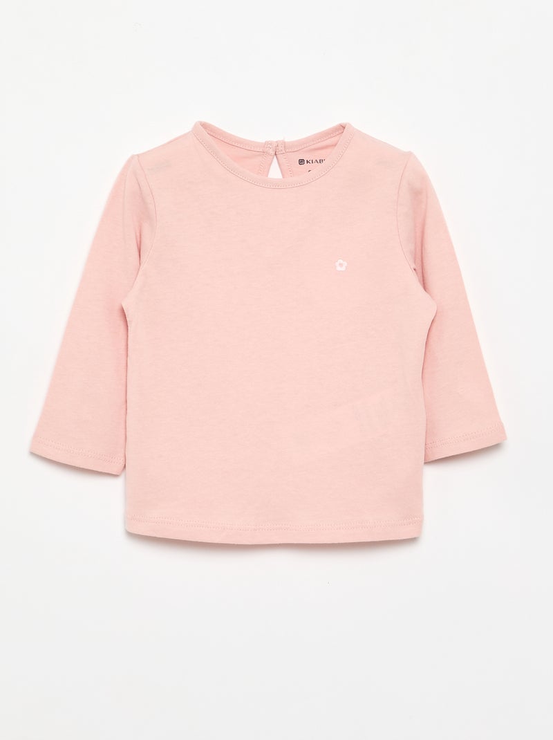 Pack of 3 Long-Sleeved T-shirts Pink - Kiabi
