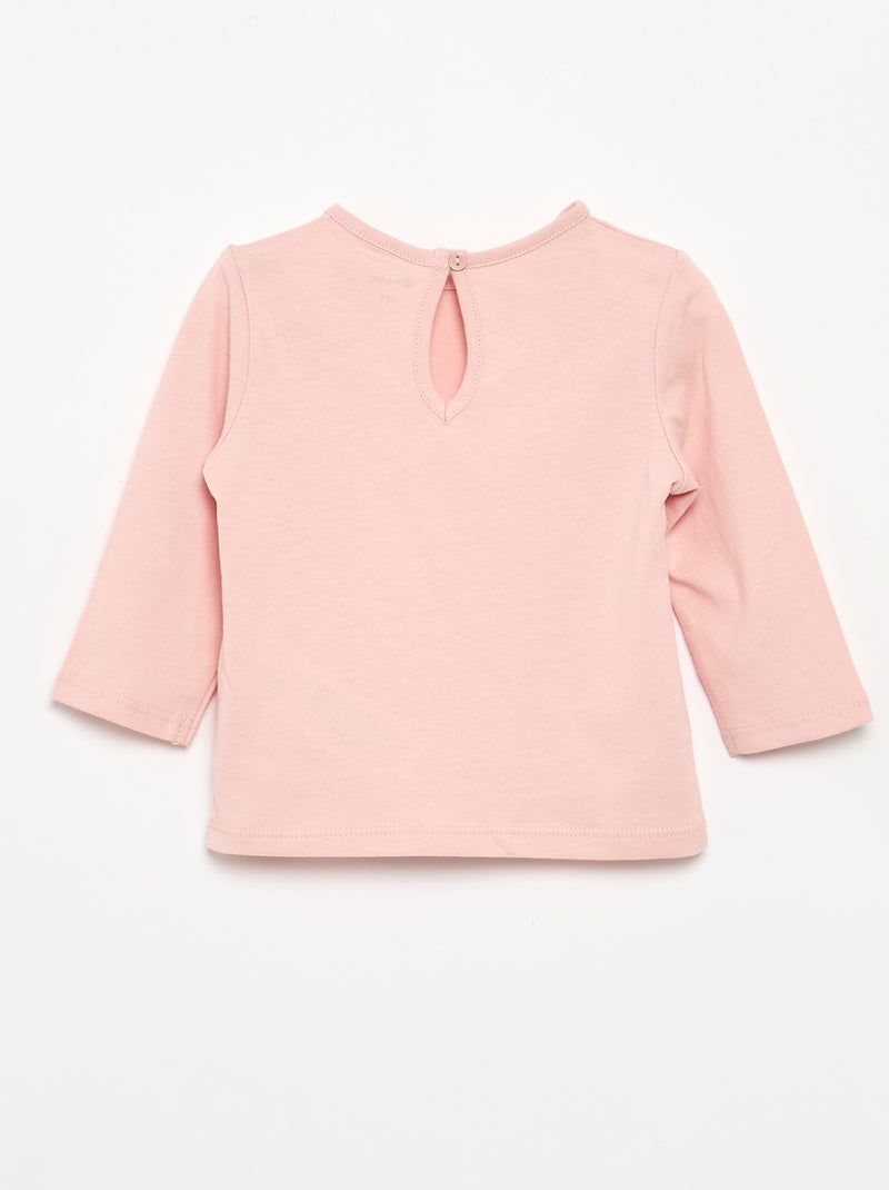 Pack of 3 Long-Sleeved T-shirts Pink - Kiabi