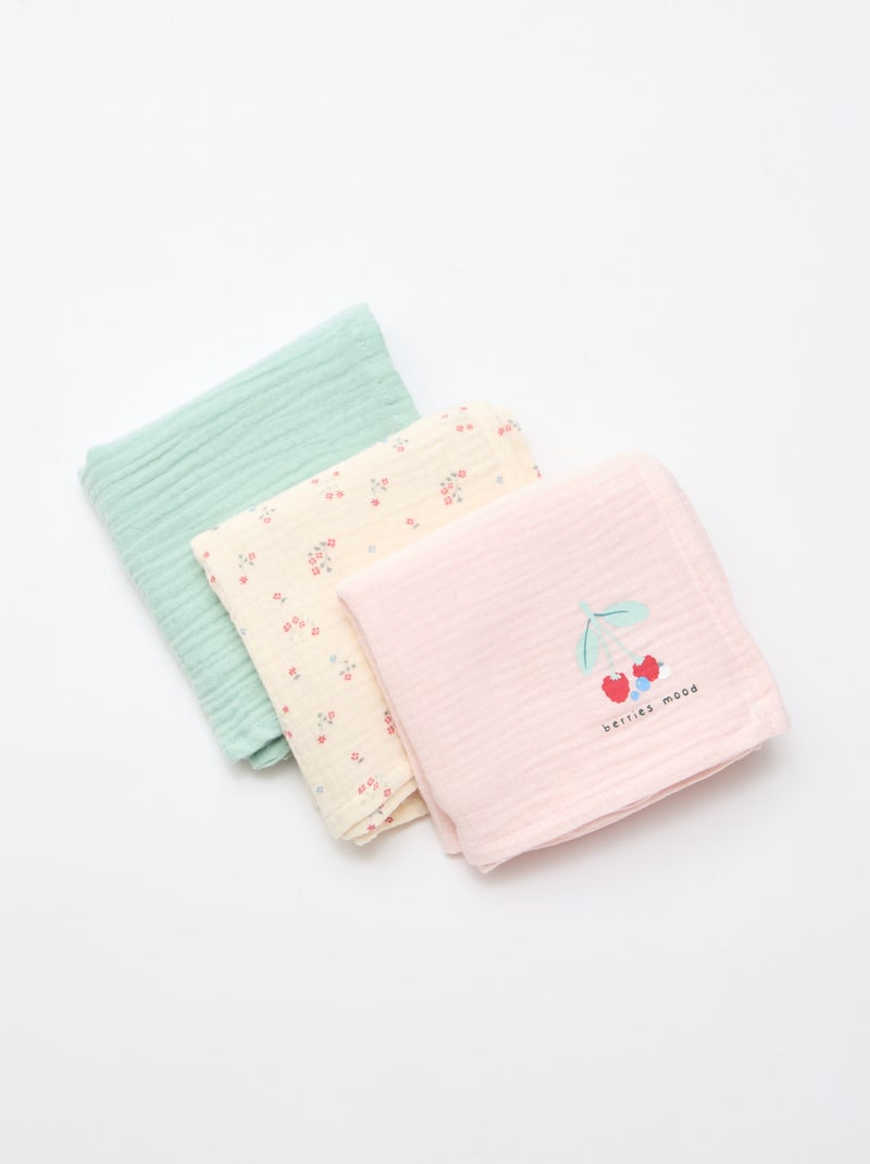 Pack of 3 muslin squares White - Kiabi