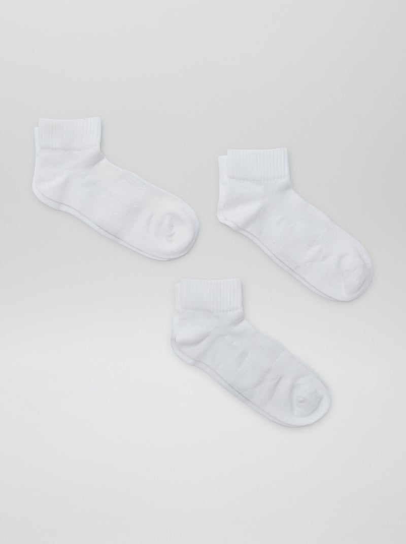 Pack of 3 pairs of sports socks WHITE - Kiabi