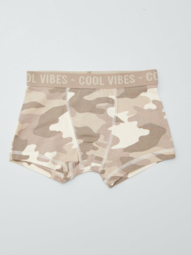 Pack of 3 pairs of stretch boxer shorts BROWN - Kiabi
