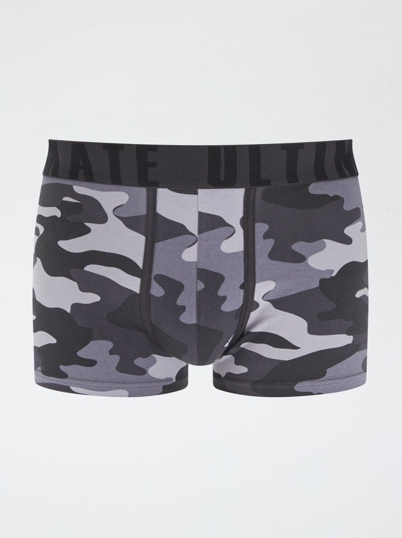 Pack of 3 patterned boxer shorts BLACK - Kiabi