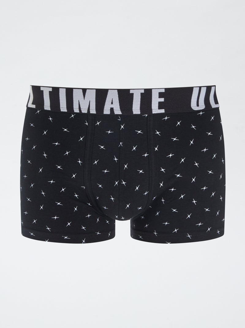 Pack of 3 patterned boxer shorts BLACK - Kiabi